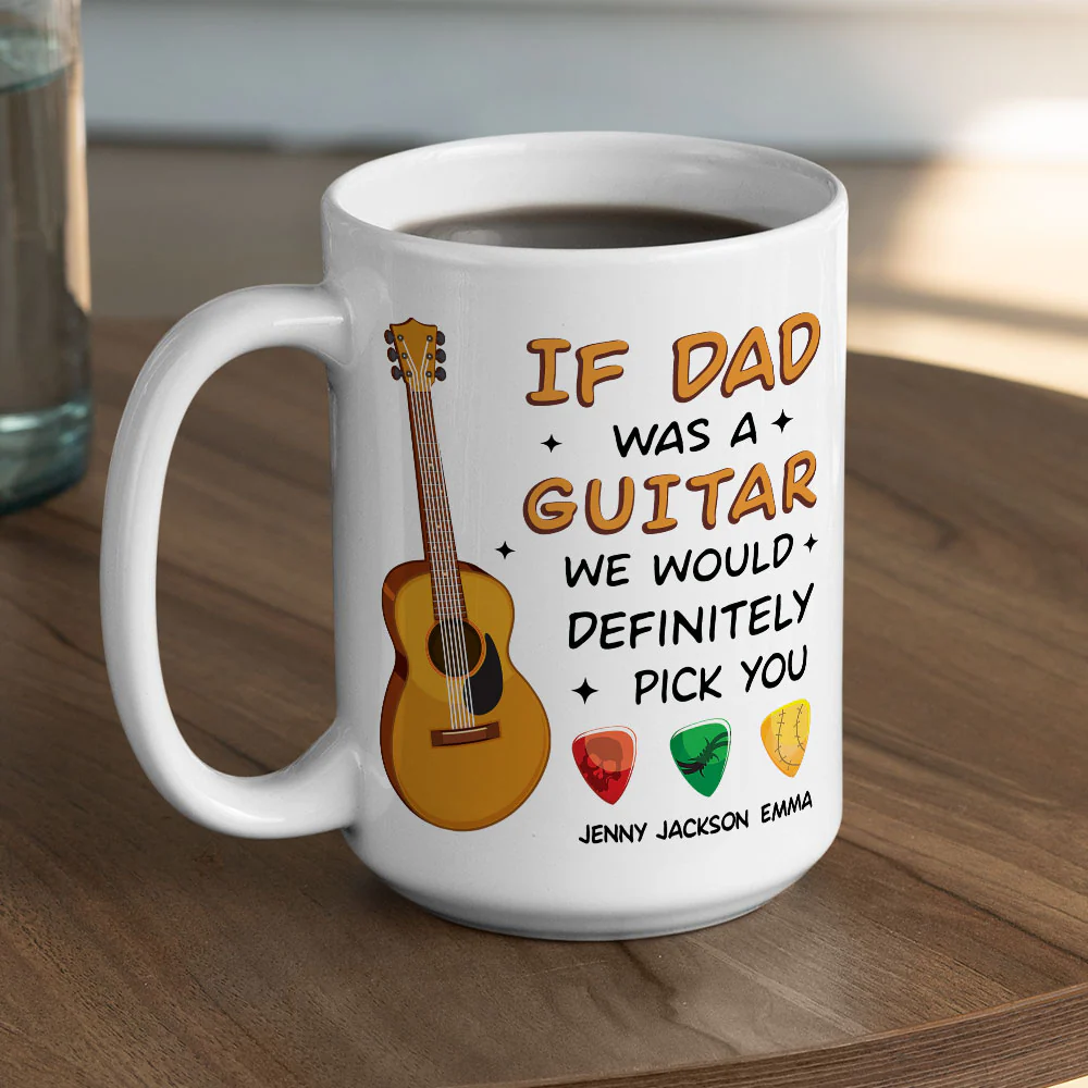 Guitar Dad No Limits - Personalized Custom Coffee Mug - Image 5