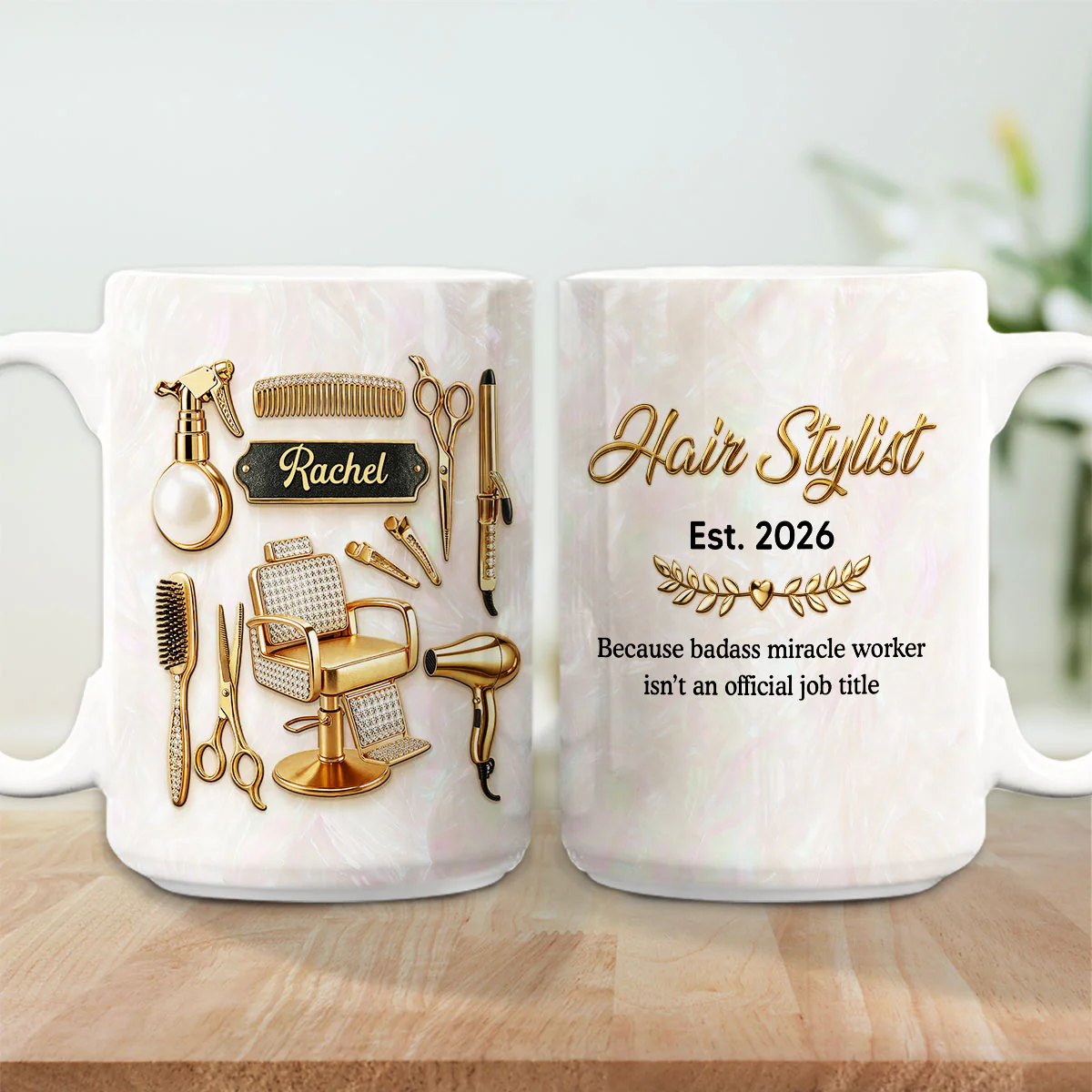 Hair Stylist Miracle Worker - Personalized Custom 3D Inflated Effect Mug - Image 4