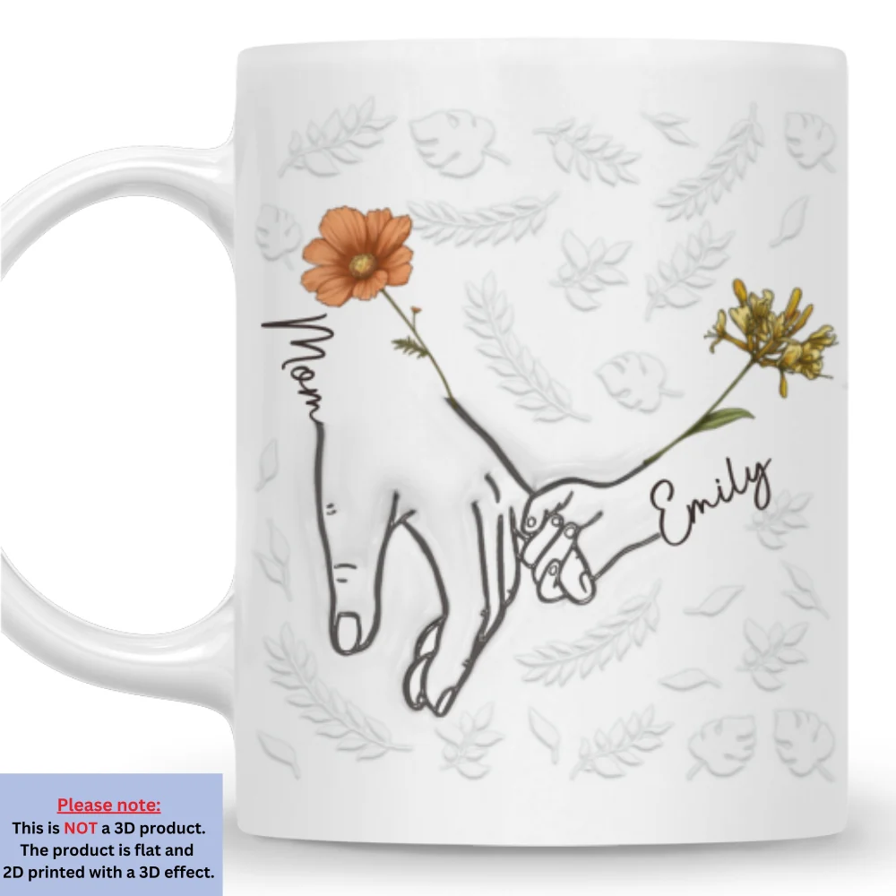 Hand In Hand, Heart In Heart - Personalized Custom 3D Inflated Effect Mug - Image 6
