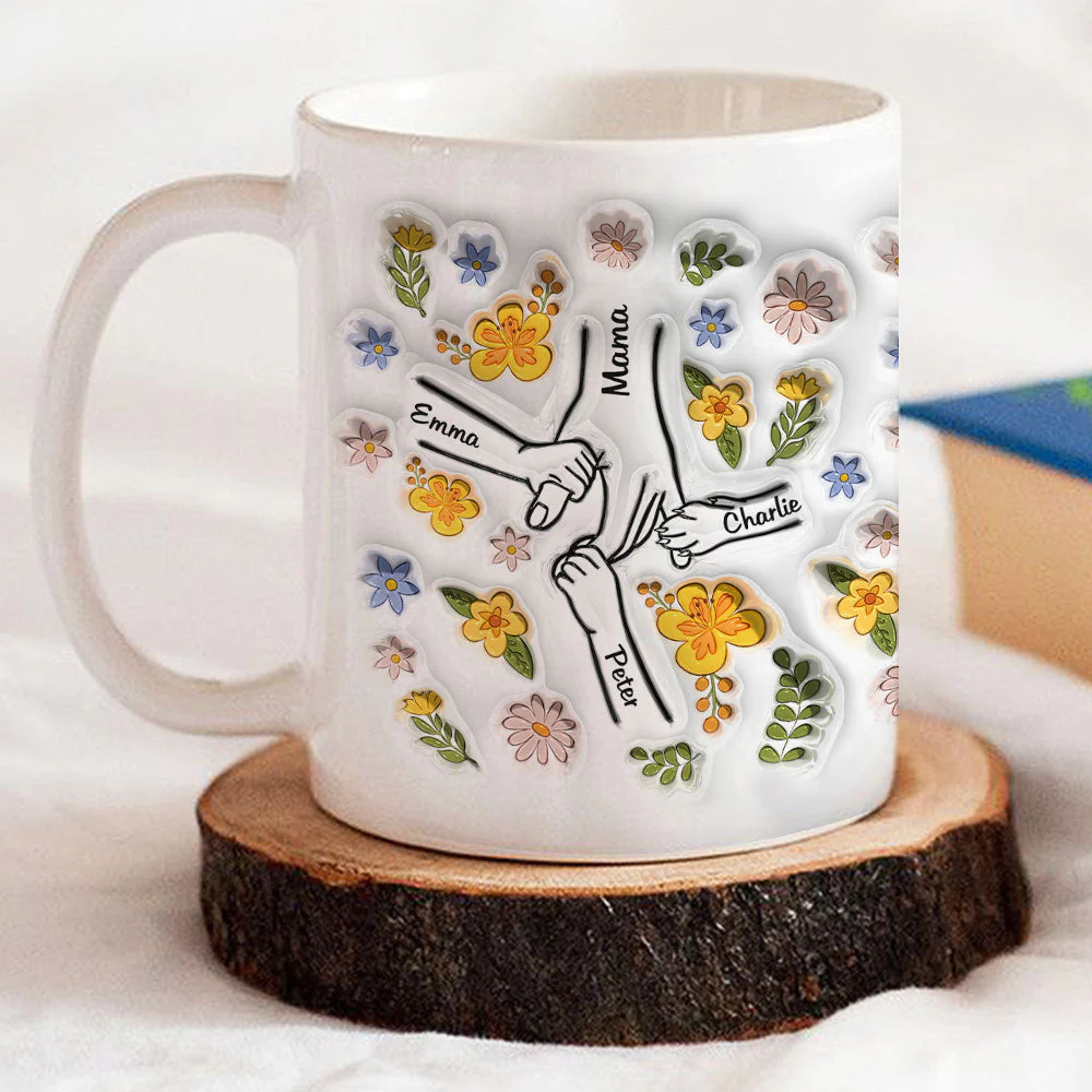 Hand In Hand Version 2 - Personalized Custom 3D Inflated Effect Mug - Image 2
