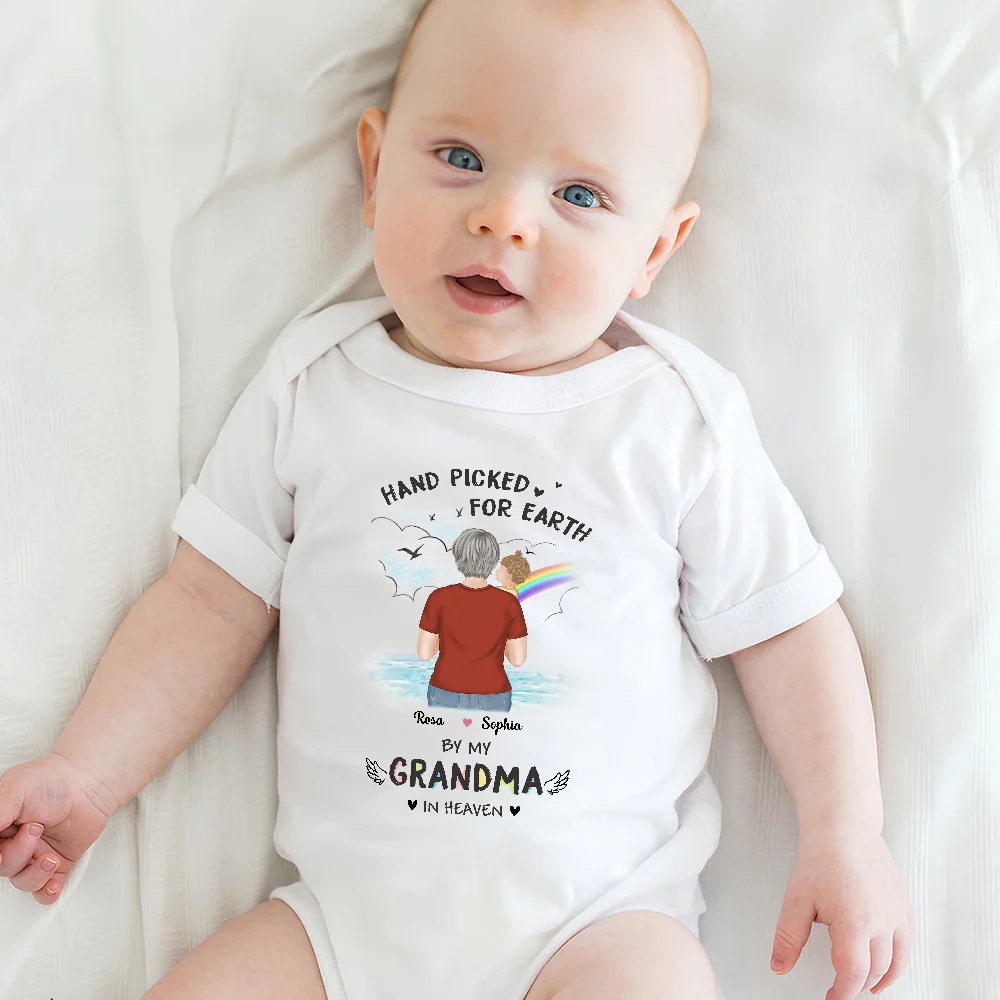 Hand Picked For Earth By - Personalized Custom Baby Onesie - Image 5