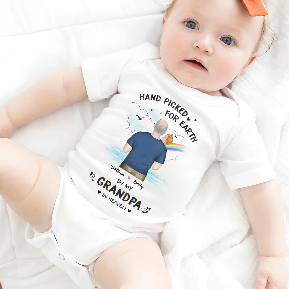 Hand Picked For Earth By - Personalized Custom Baby Onesie - Image 7