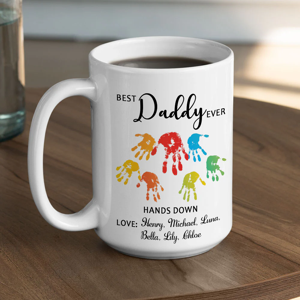 Hands Down Best Dad Ever - Personalized Custom Coffee Mug - Image 6