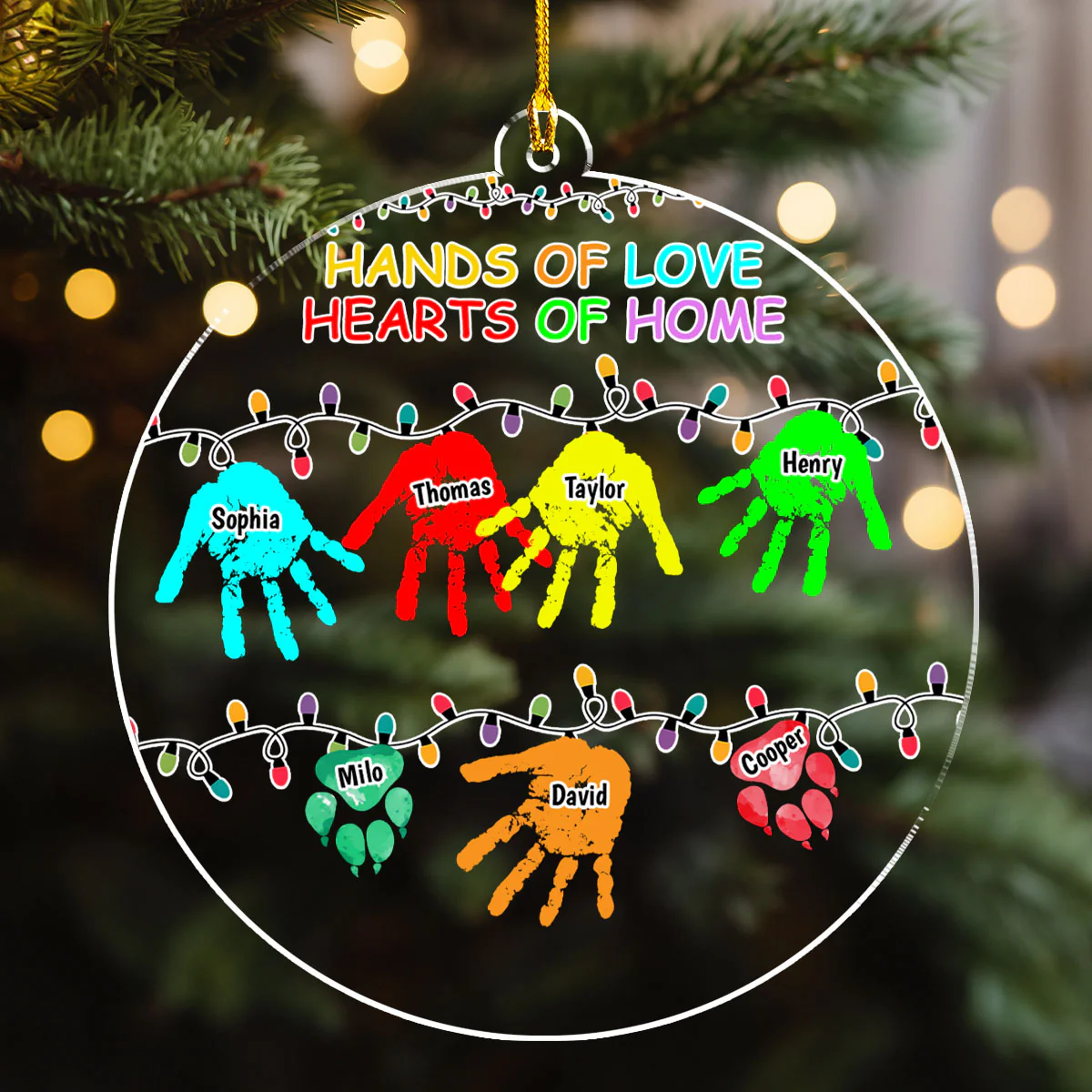 Hands Of Love - Personalized Custom Acrylic Ornament - Image 5