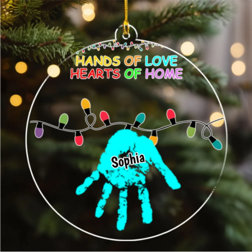 Hands Of Love - Personalized Custom Acrylic Ornament - Image 6