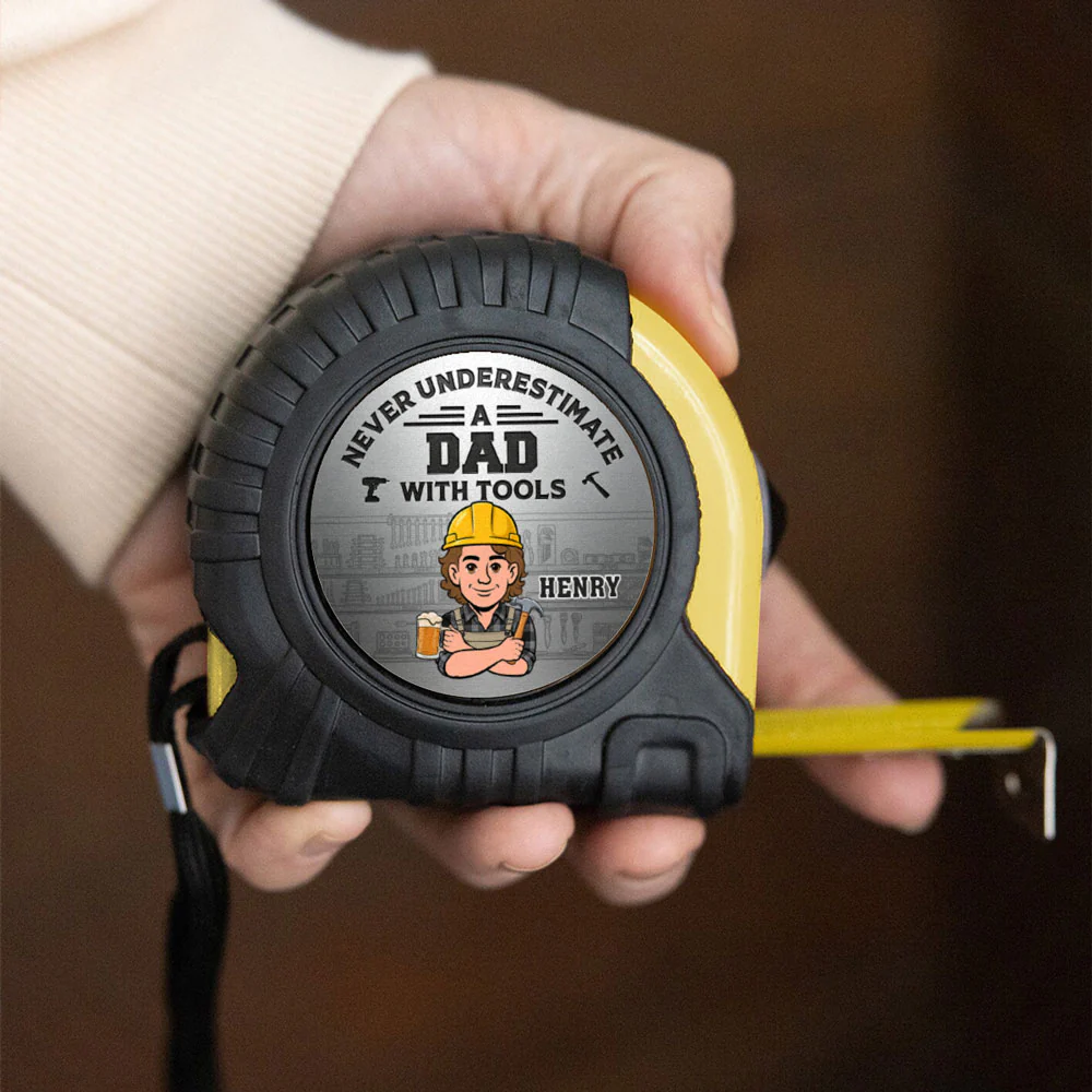 Handy Dad Happy Family - Personalized Custom Tape Measure - Image 4