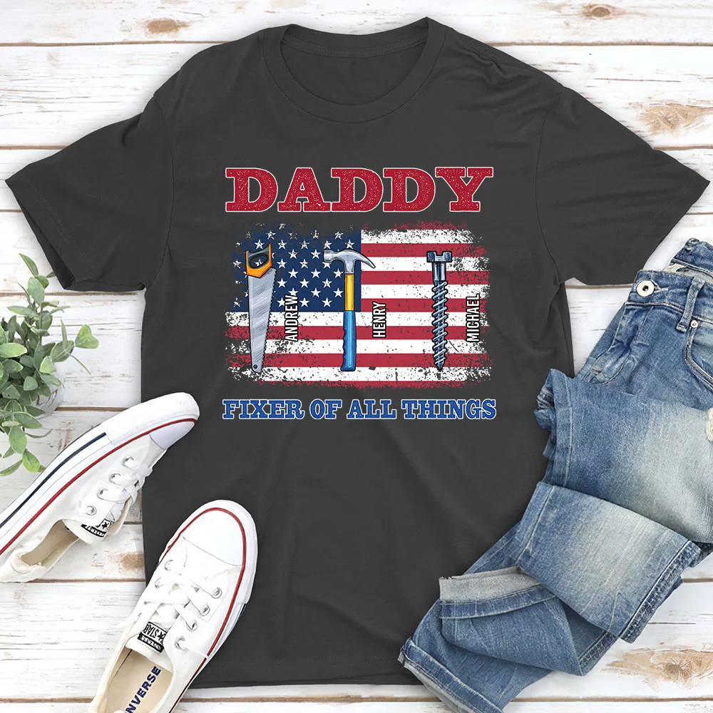 Handy Dad Hero At Home - Personalized Custom Shirt - Image 3