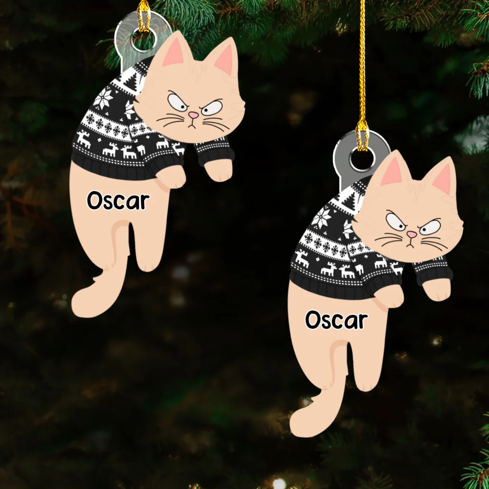 Hanging Cats - Personalized Custom Acrylic Ornament - Image 6