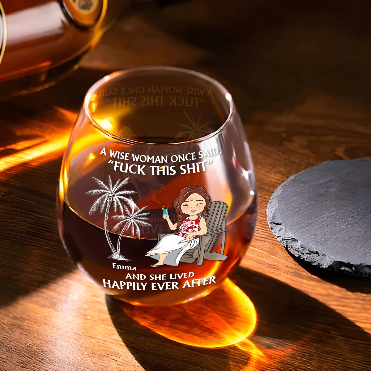 Happily Ever After - Personalized Custom Wine Glass - Image 3