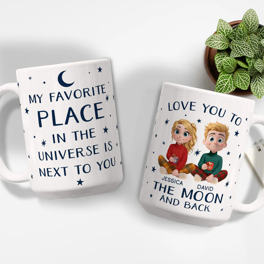 Happiness Starts By Your Side - Personalized Custom Coffee Mug - Image 5