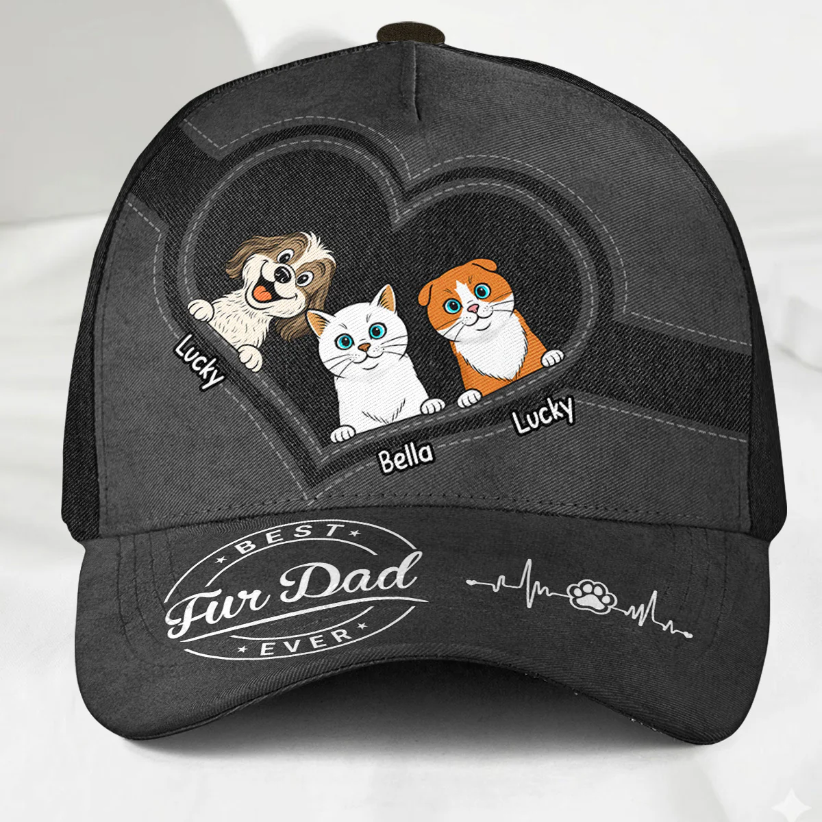 Happiness Starts With Pet- Personalized Custom Classic Cap - Image 4