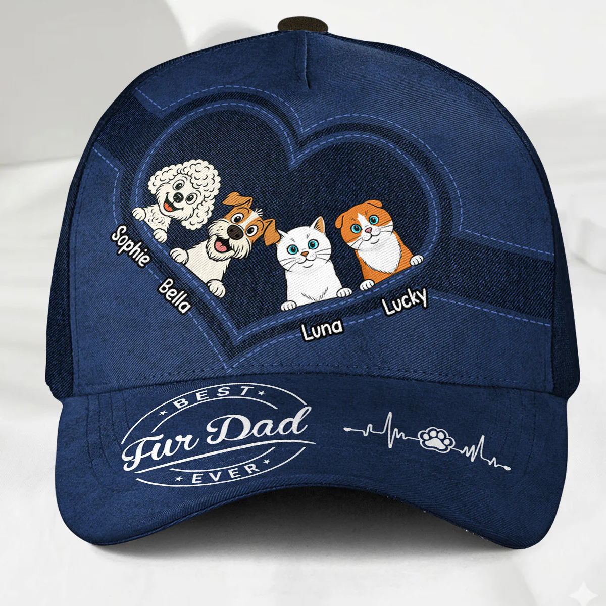 Happiness Starts With Pet- Personalized Custom Classic Cap - Image 5