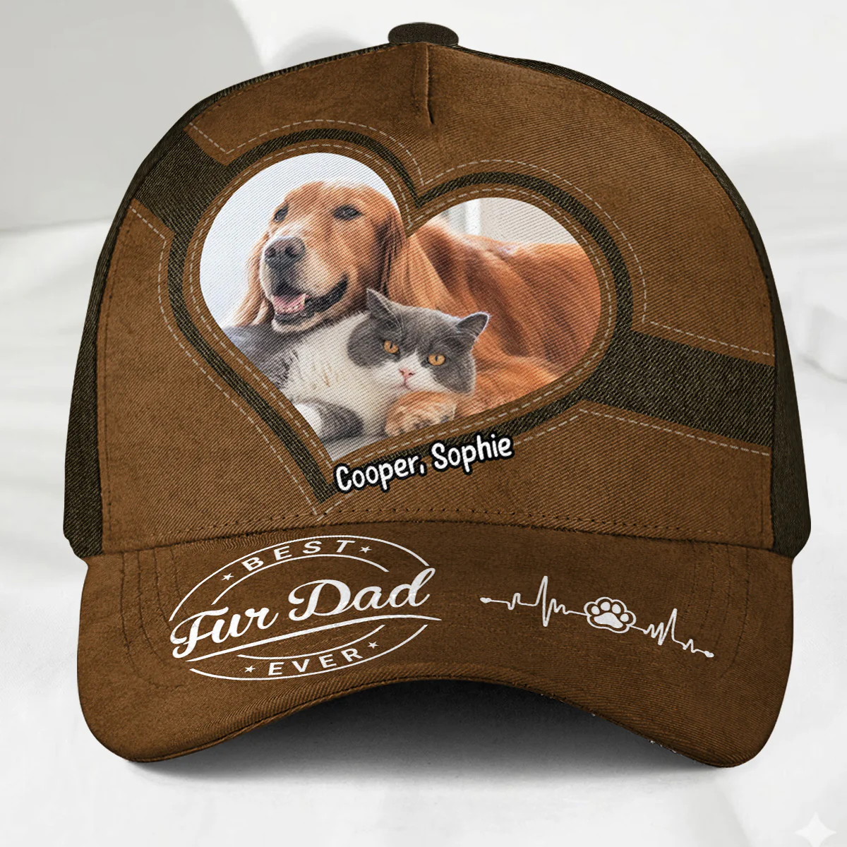 Happiness Starts With Pet Photo- Personalized Custom Classic Cap