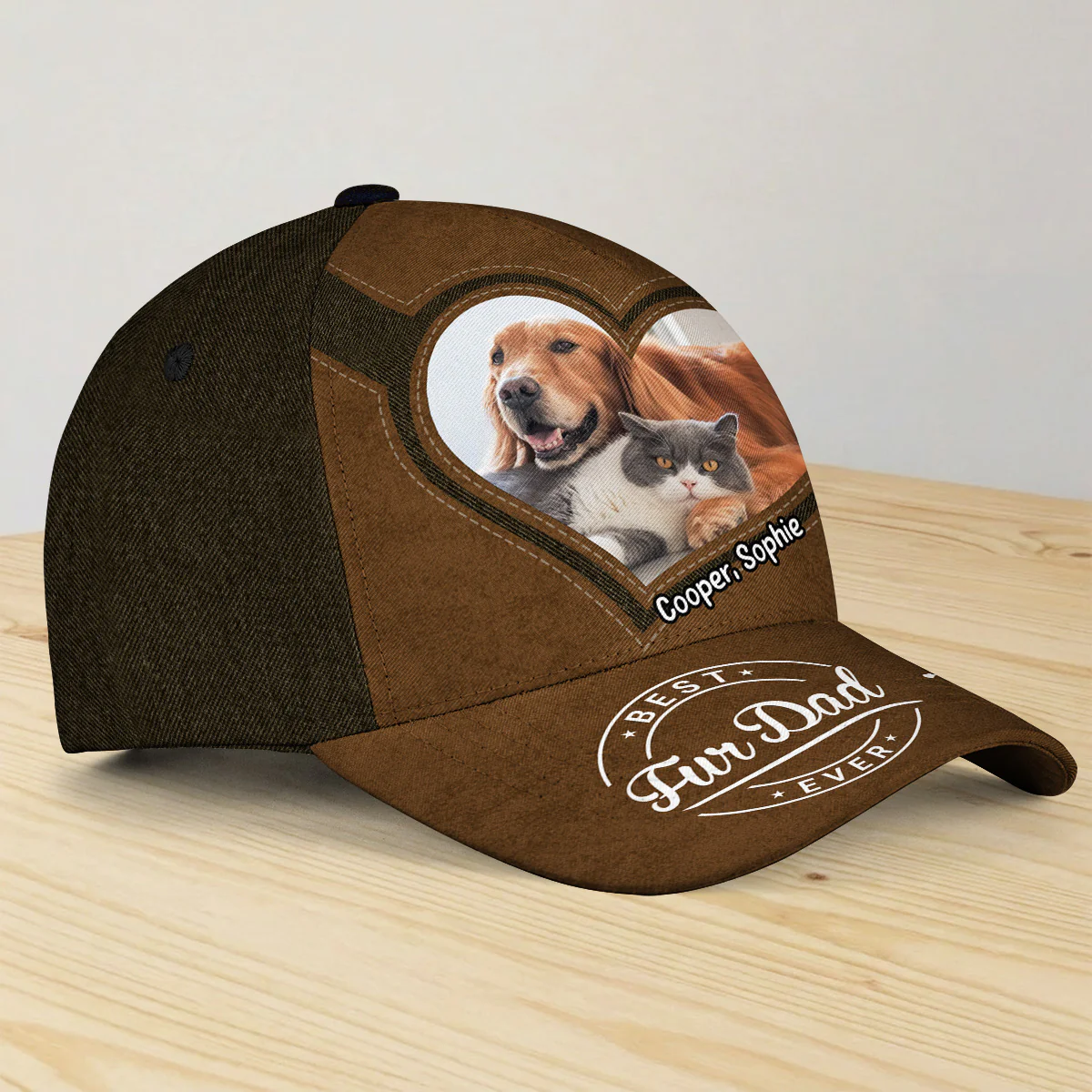 Happiness Starts With Pet Photo- Personalized Custom Classic Cap - Image 2