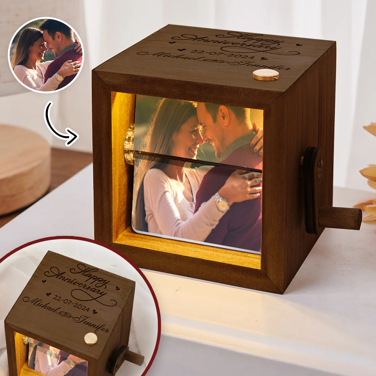 Happy Anniversary - Personalized Custom Photo Flipbook Animation Box