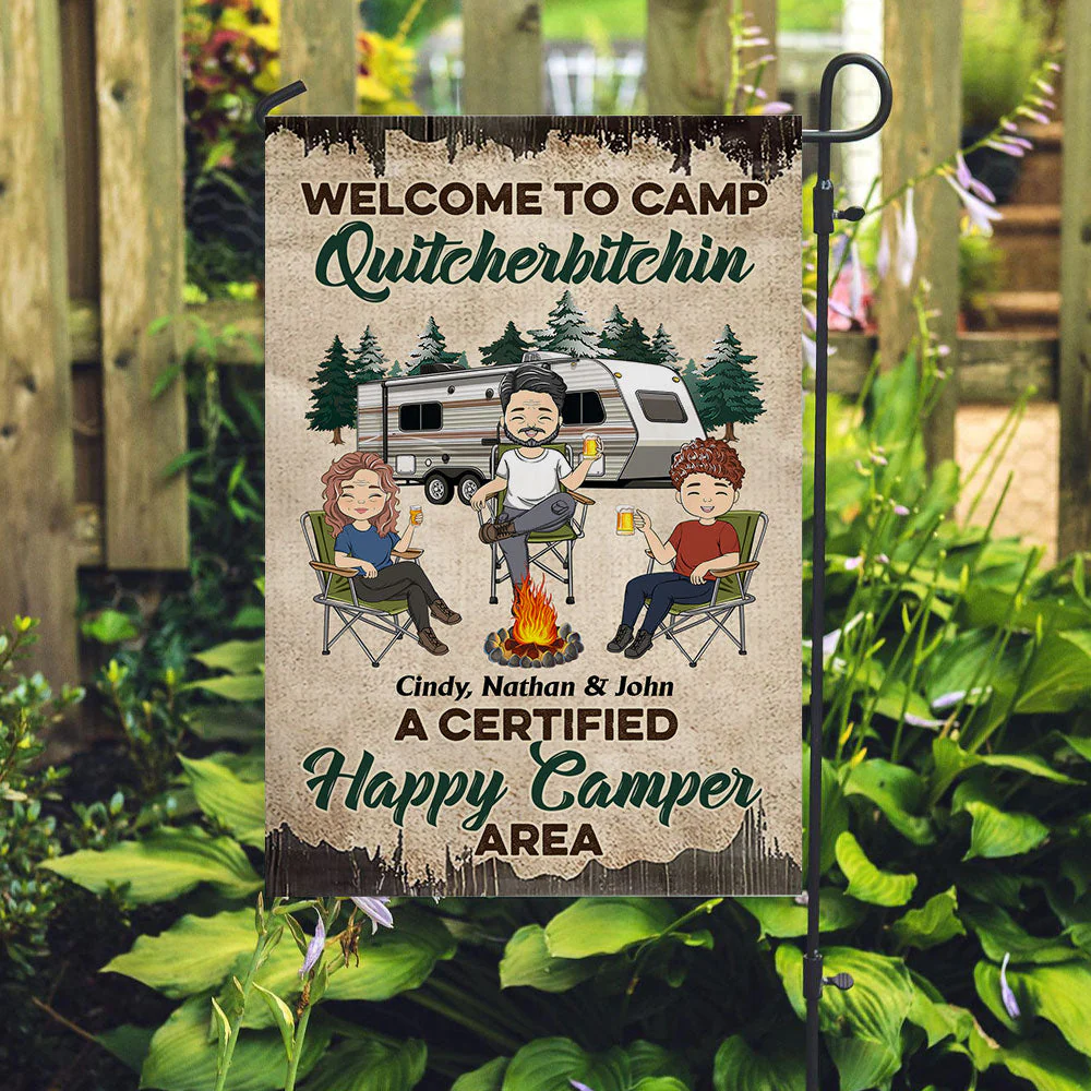 Happy Camper - Personalized Custom Flag - Image 2