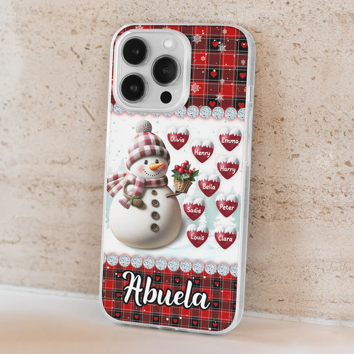 Happy Christmas Snowman Grandma - Personalized Custom Phone Case - Image 4