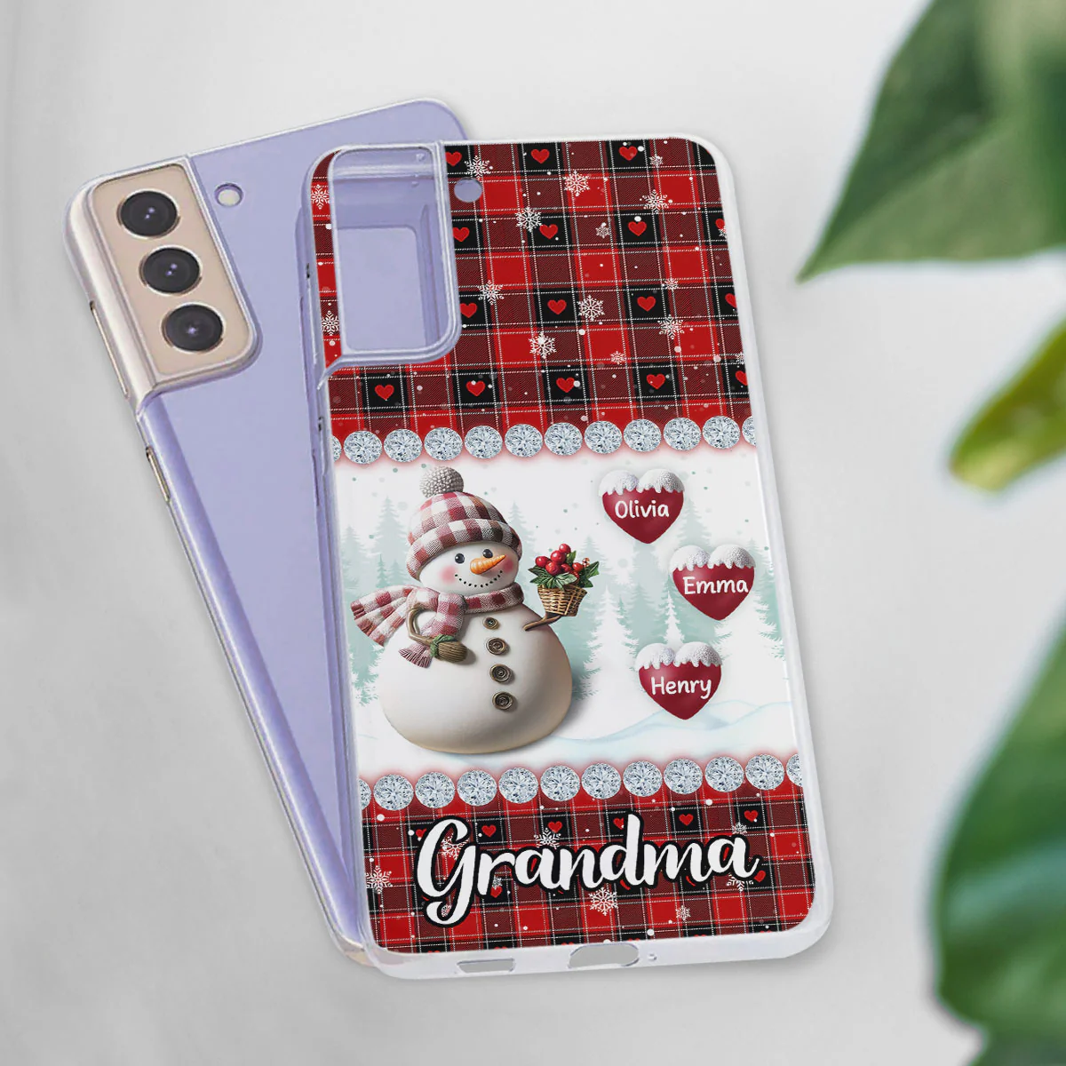 Happy Christmas Snowman Grandma - Personalized Custom Phone Case - Image 5