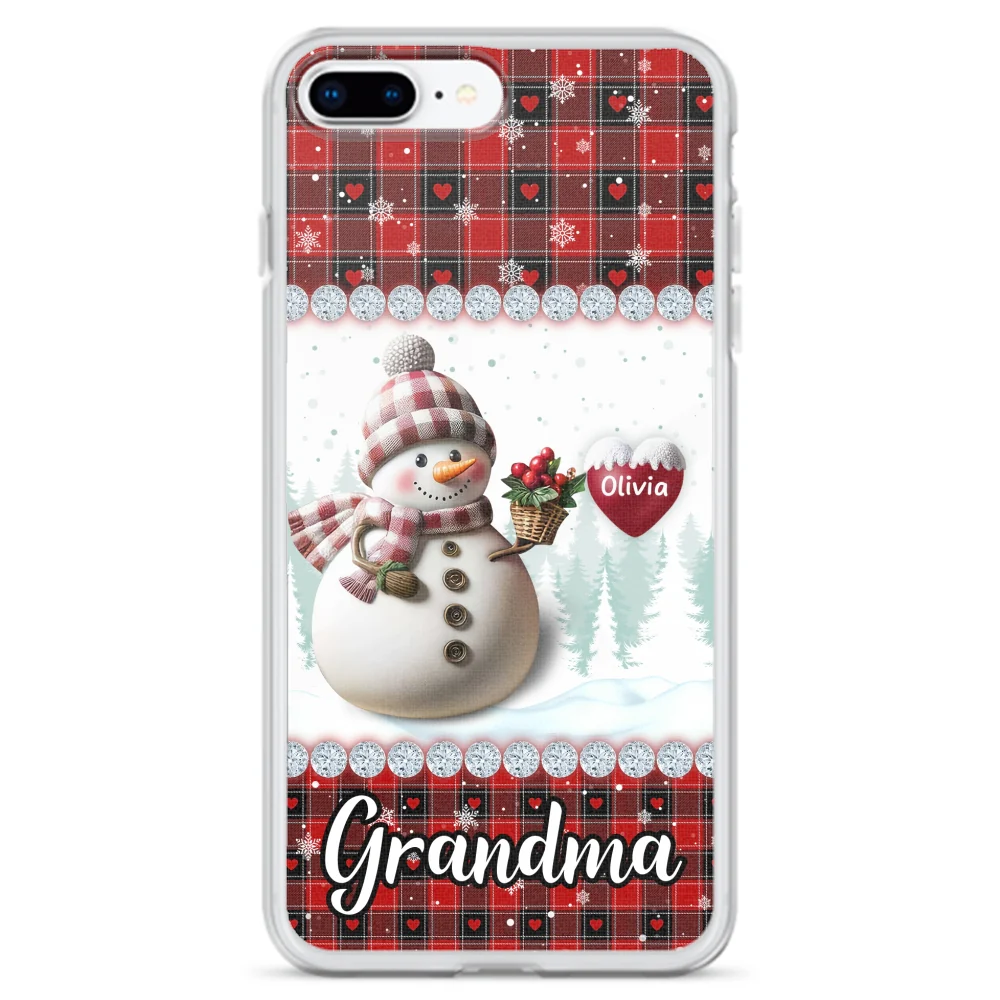 Happy Christmas Snowman Grandma - Personalized Custom Phone Case - Image 7