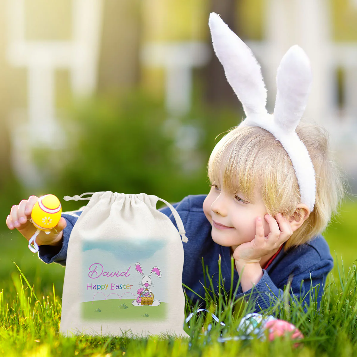 Happy Easter Colorful - Personalized Custom Favor Bag - Image 3