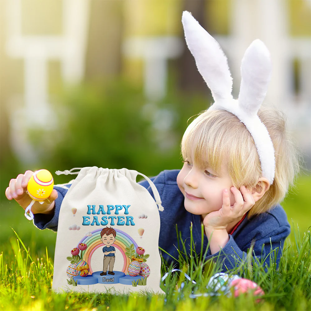 Happy Easter Rainbow - Personalized Custom Favor Bag - Image 3