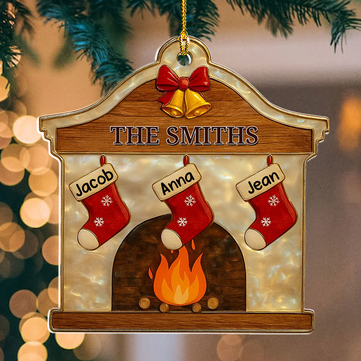 Happy Family - Personalized Custom Acrylic Ornament - Image 2