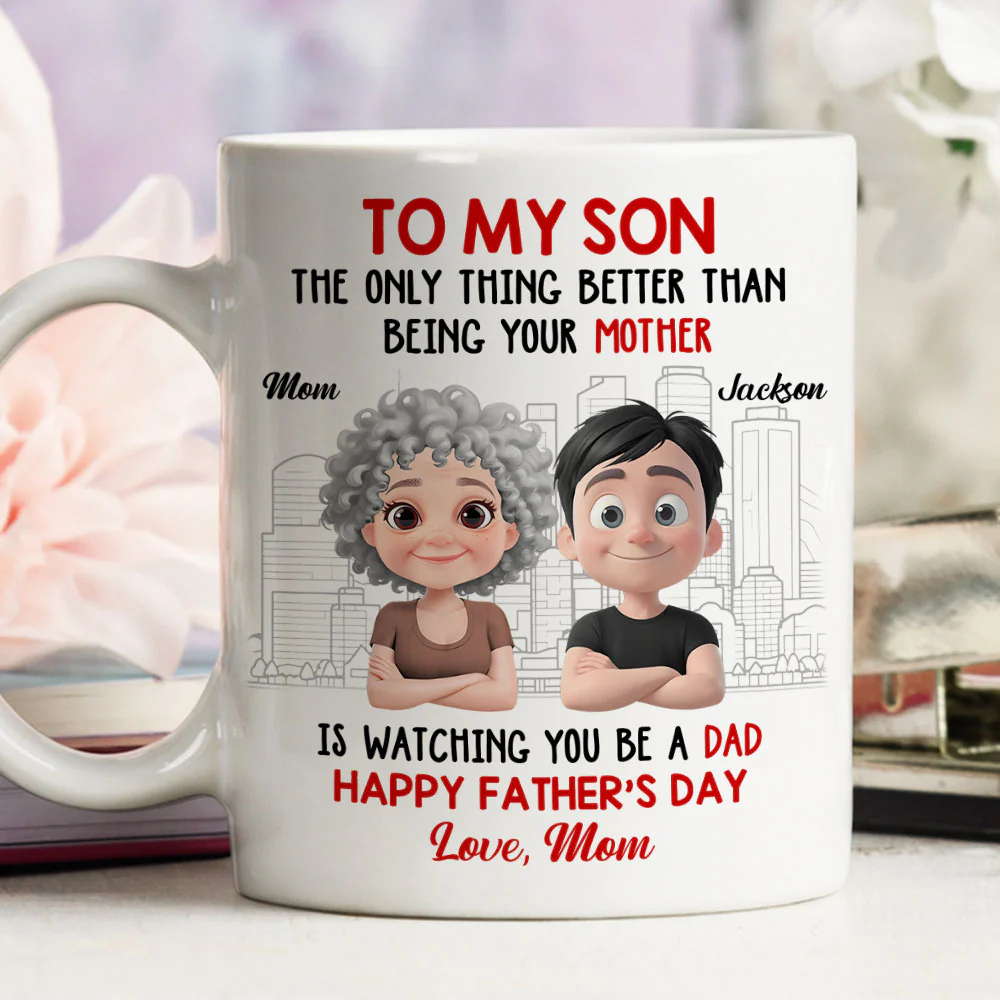 Happy Father Day My Son - Personalized Custom Coffee Mug - Image 2