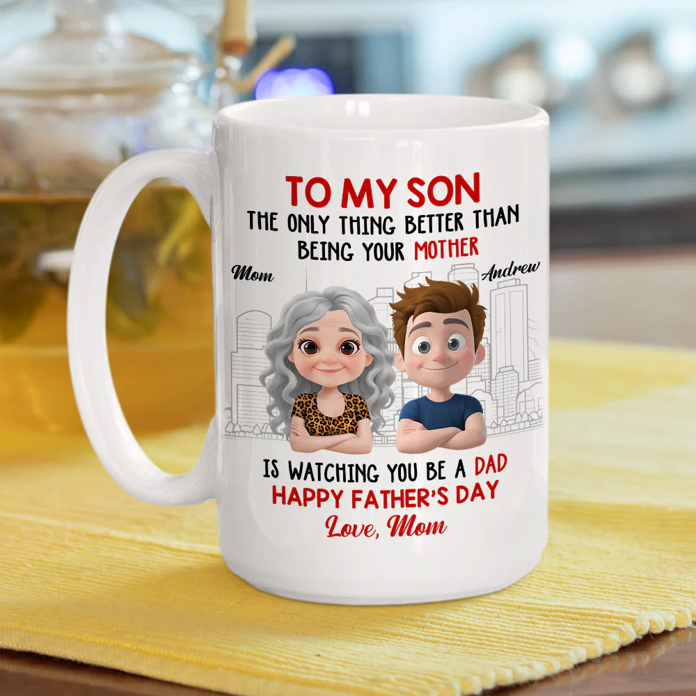 Happy Father Day My Son - Personalized Custom Coffee Mug - Image 4