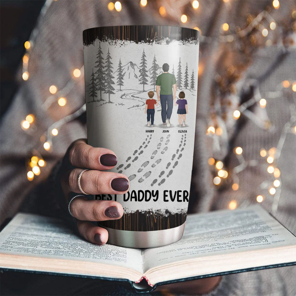 Happy Fathers Day Best Dad Ever - Personalized Custom Tumbler - Image 2