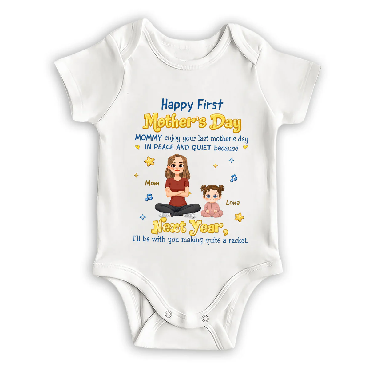Happy First Mothers Day - Personalized Custom Baby Onesie