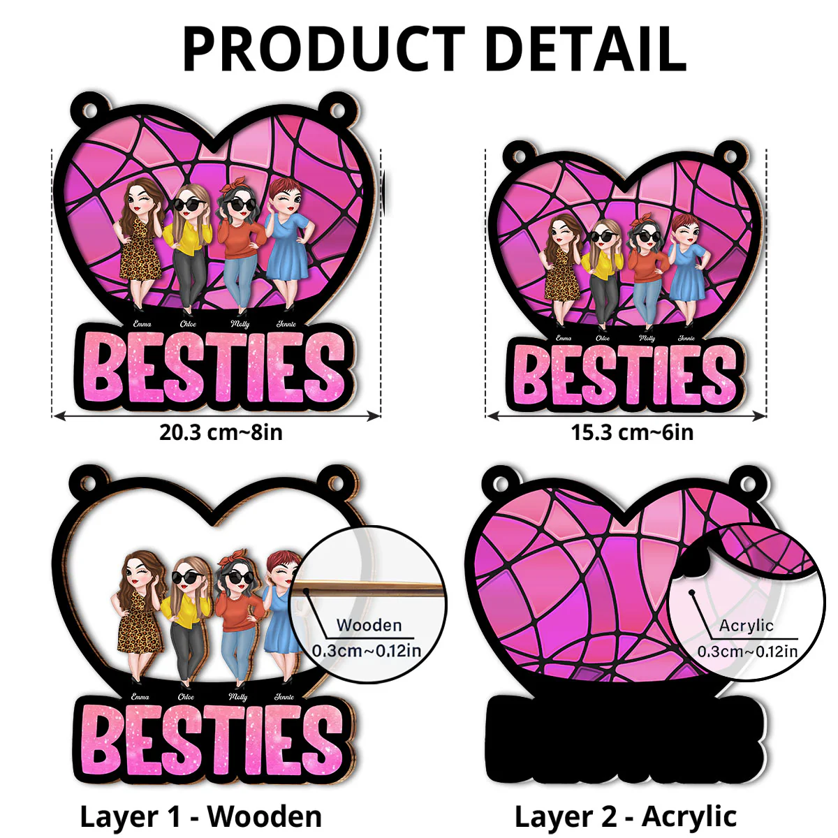 Happy Friendship - Personalized Custom Suncatcher - Image 4