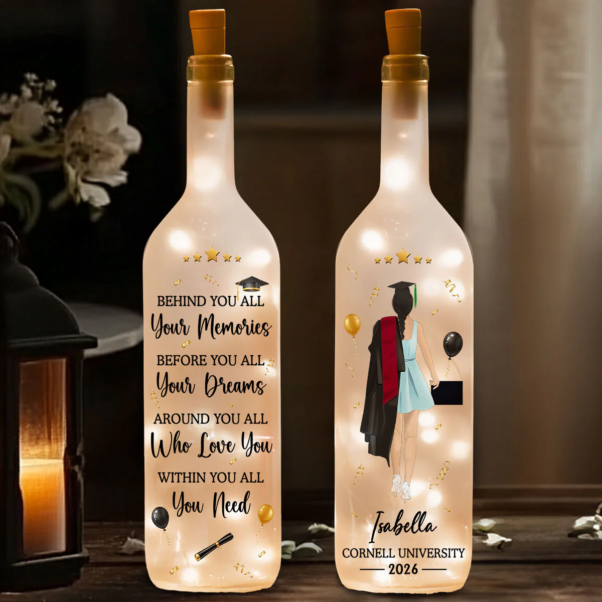 Happy Graduation - Personalized Custom Bottle Lamp - Image 2