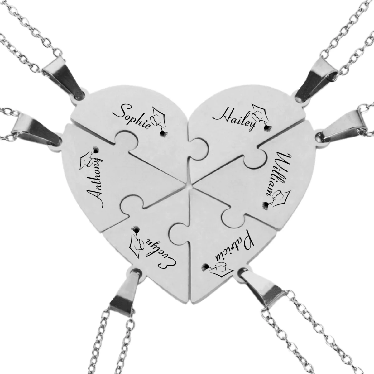 Happy Graduation - Personalized Custom Heart Puzzle Necklace - Image 18