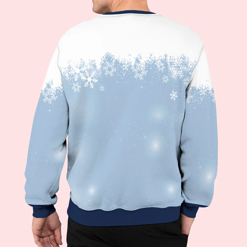 Happy Holiday Season Snowman Family - Personalized Custom All-Over-Print Sweatshirt - Image 2