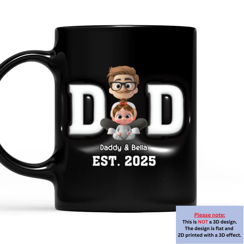 Happy Kids With Dad - Personalized Custom 3D Inflated Effect Mug - Image 11