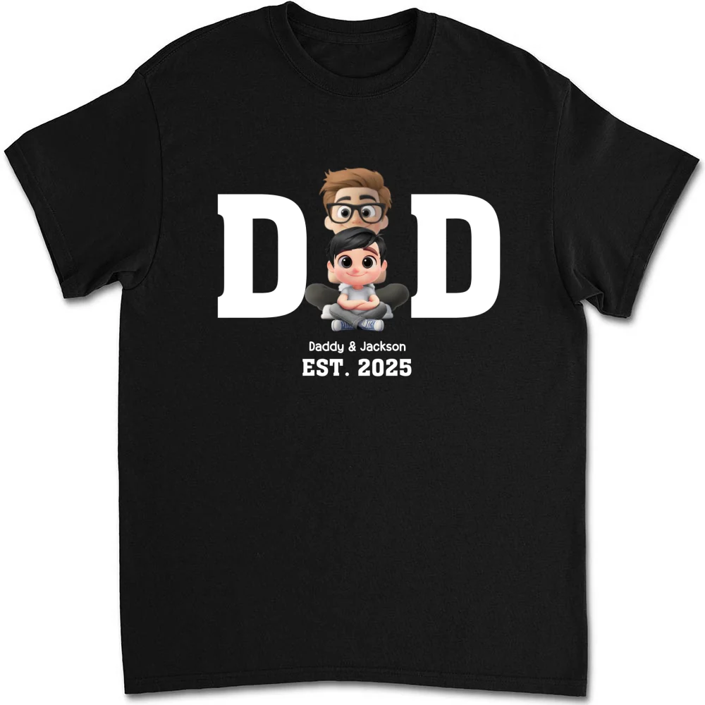 Happy Kids With Dad - Personalized Custom Shirt - Image 11