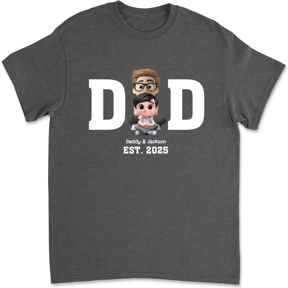 Happy Kids With Dad - Personalized Custom Shirt - Image 12