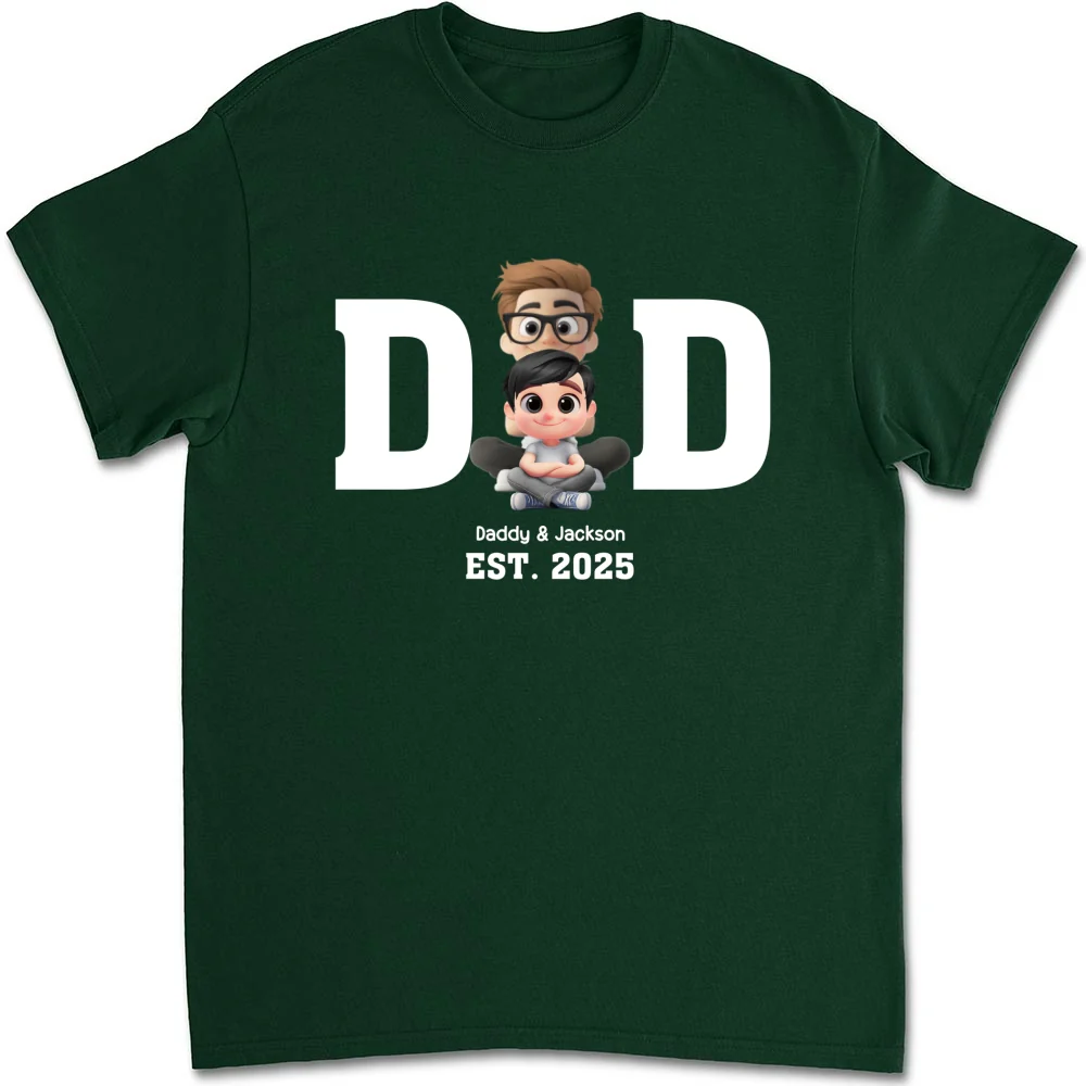 Happy Kids With Dad - Personalized Custom Shirt - Image 13
