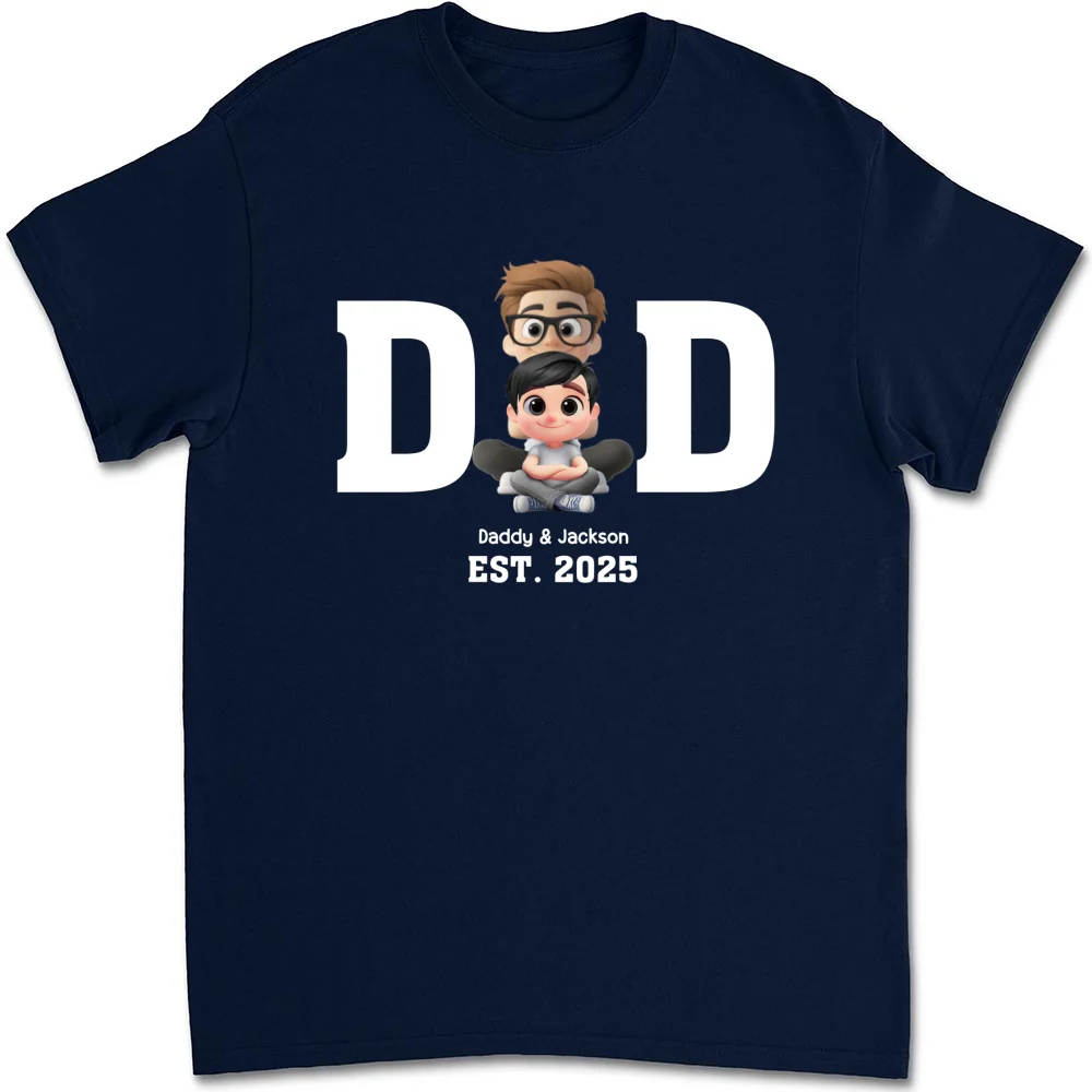 Happy Kids With Dad - Personalized Custom Shirt - Image 14