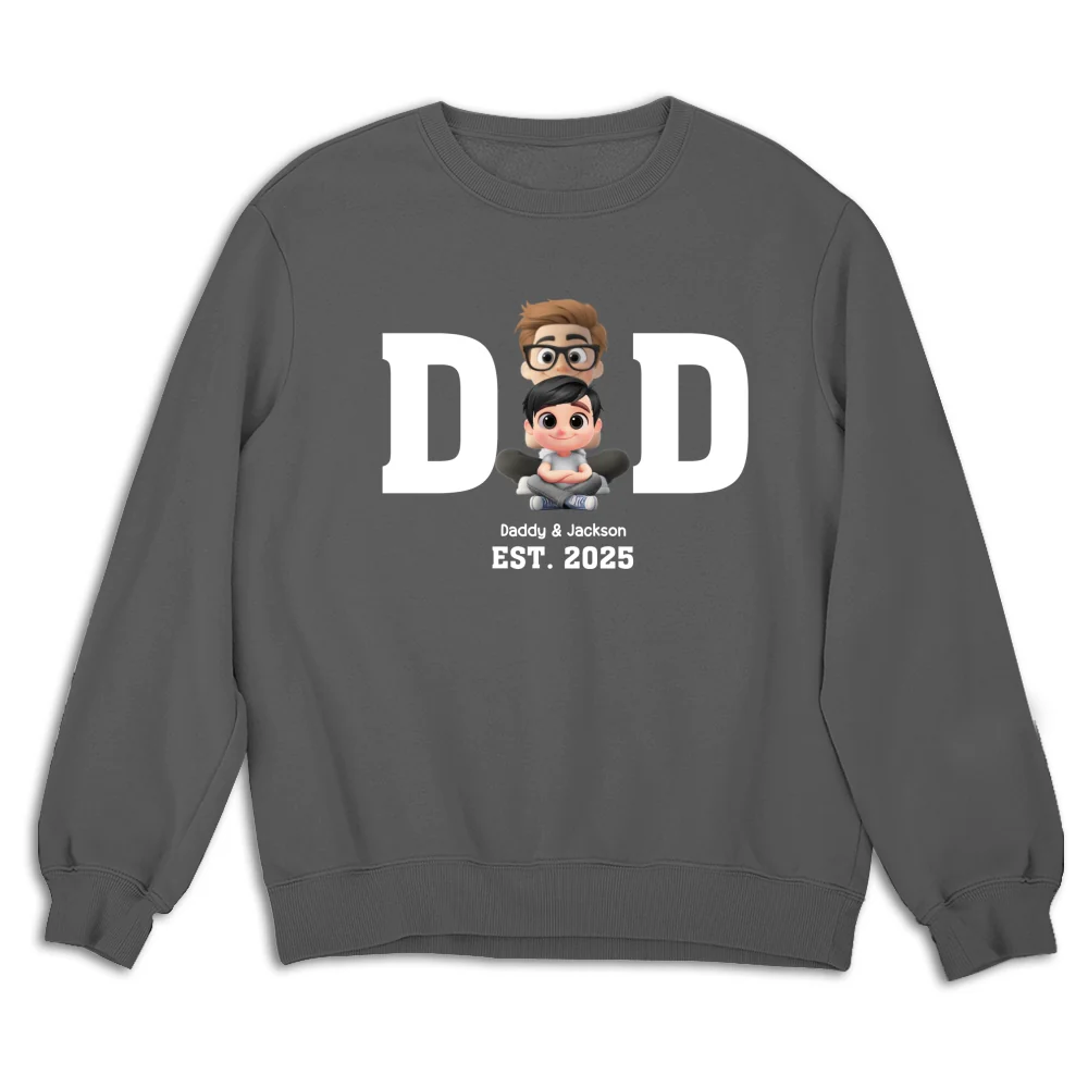 Happy Kids With Dad - Personalized Custom Shirt - Image 19