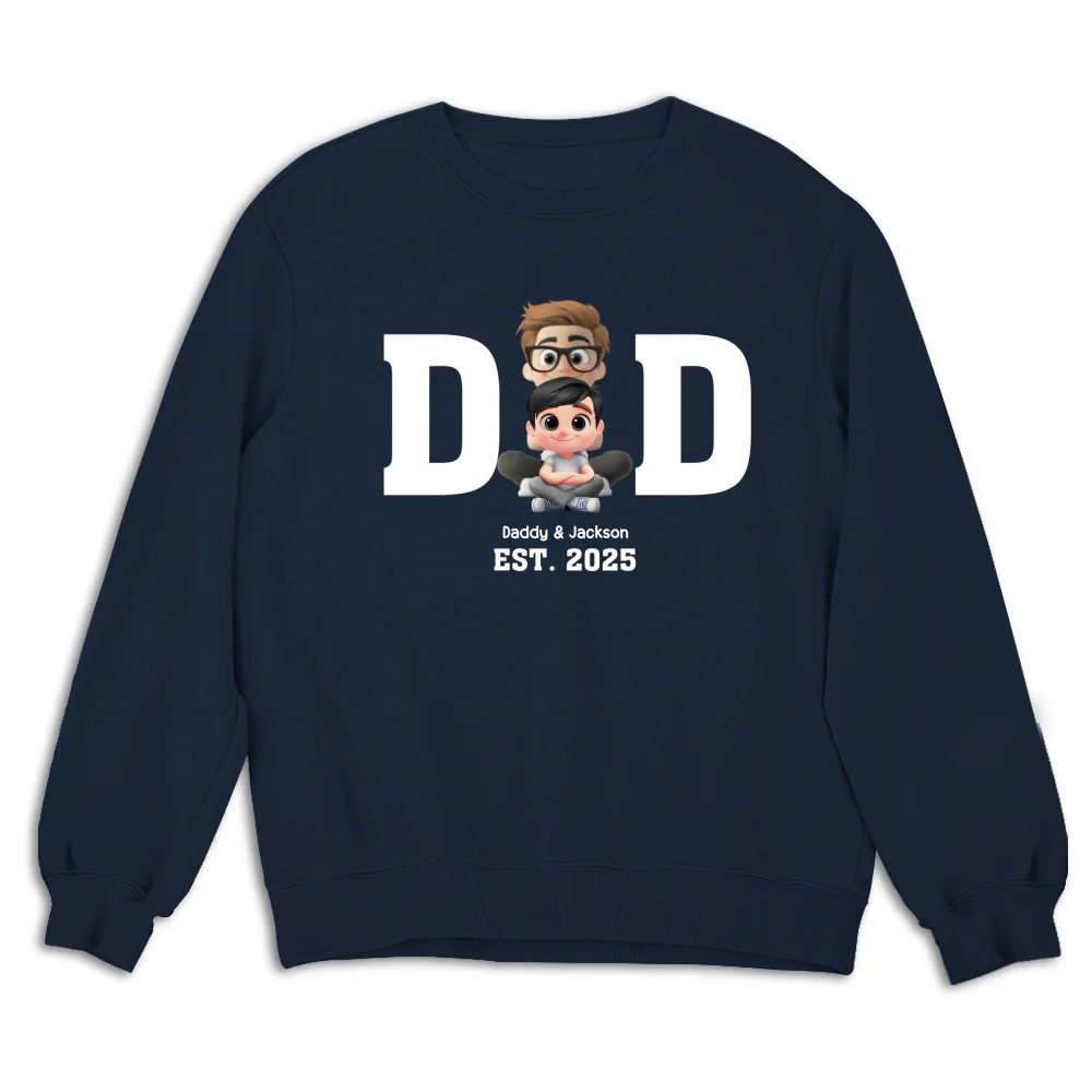 Happy Kids With Dad - Personalized Custom Shirt - Image 20