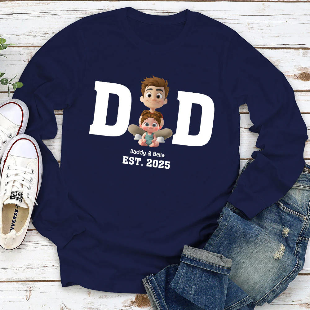 Happy Kids With Dad - Personalized Custom Shirt - Image 6