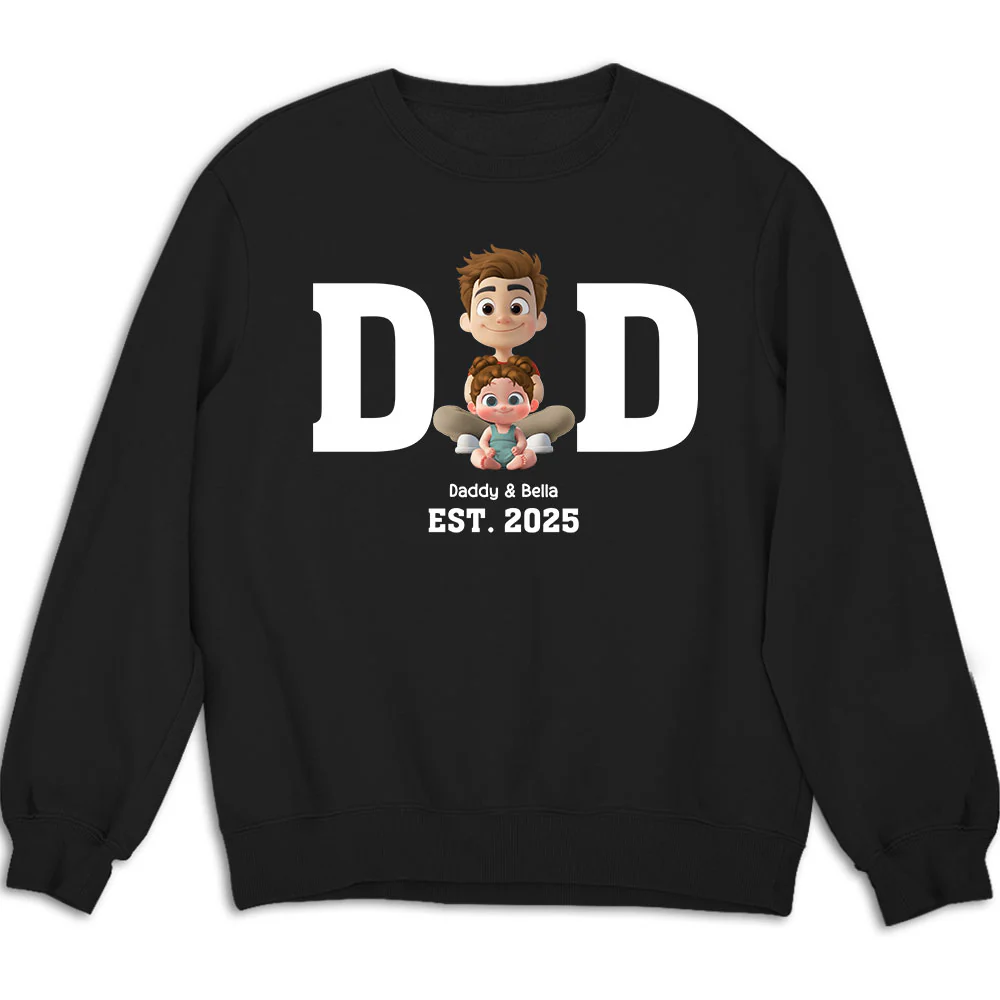 Happy Kids With Dad - Personalized Custom Shirt - Image 8