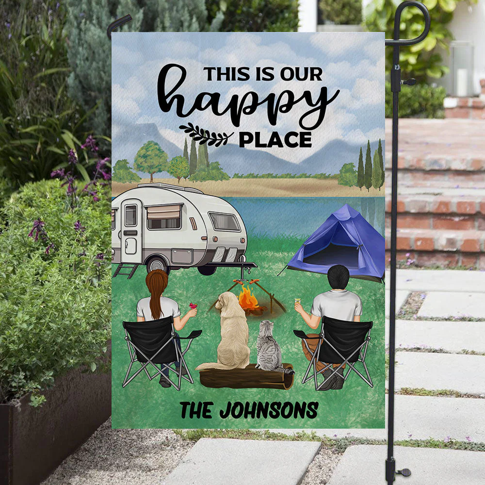 Happy Place - Personalized Custom Flag - Image 3