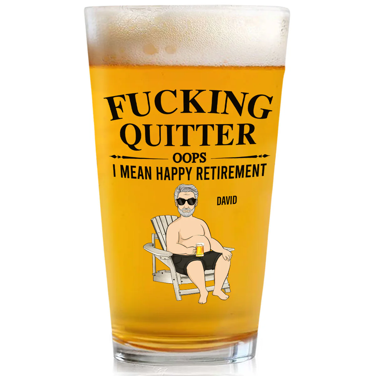 Happy Retirement - Personalized Custom Beer Glass