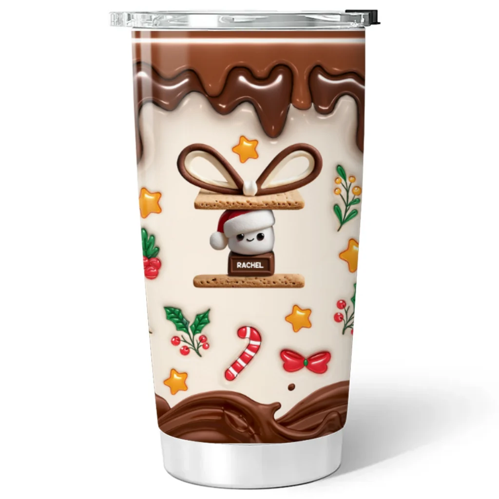 Happy Smores Christmas - Personalized Custom 3D Inflated Effect Tumbler - Image 7