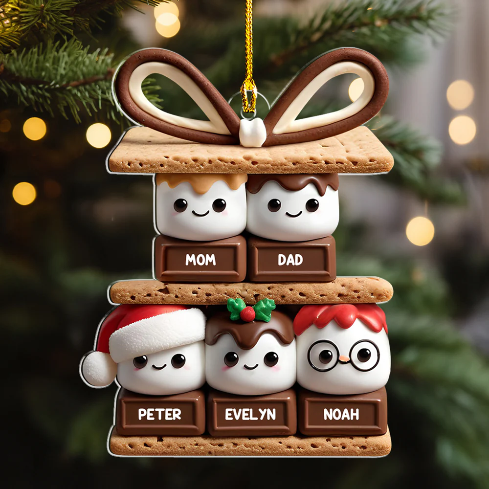 Happy Smores - Personalized Custom Acrylic Ornament - Gifts For Family, Friends, Coworkers - Image 4