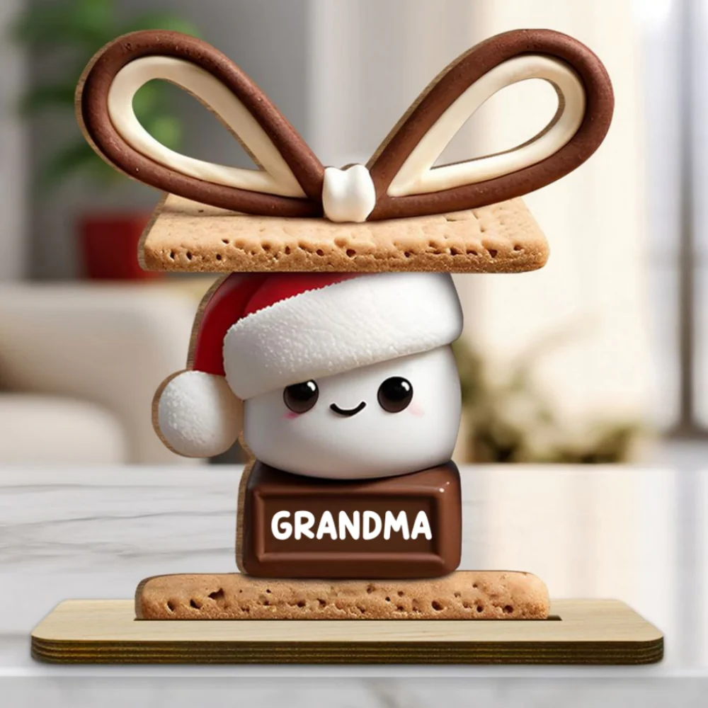 Happy Smores - Personalized Custom 2-Layer Wood Plaque With Flat Base - Image 8
