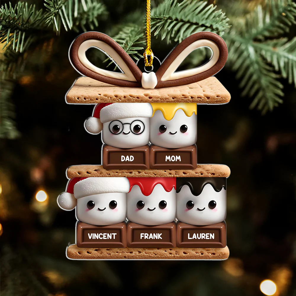 Happy Smores Version 2 - Personalized Custom Acrylic Ornament - Gifts For Family, Friends, Coworkers - Image 3