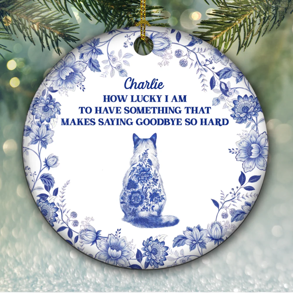 Hard To Say - Personalized Custom Ceramic Ornament - Image 5